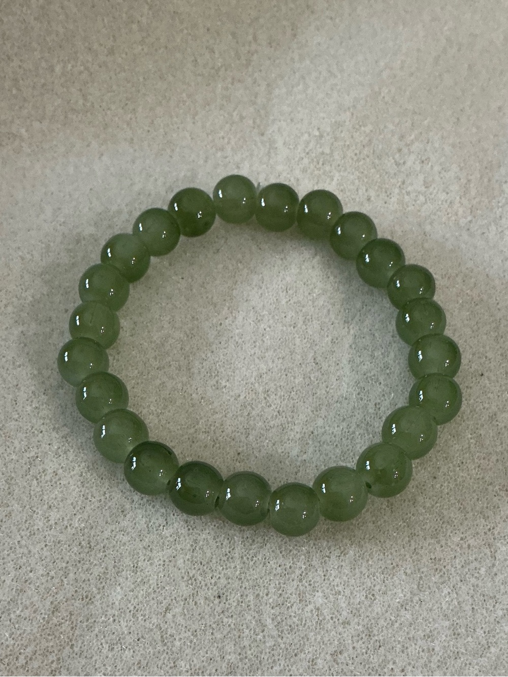 Green Beaded Stretch Bracelet